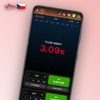 Ikona automatické sázky s opakováním kol v Aviator app Roostino Kasino